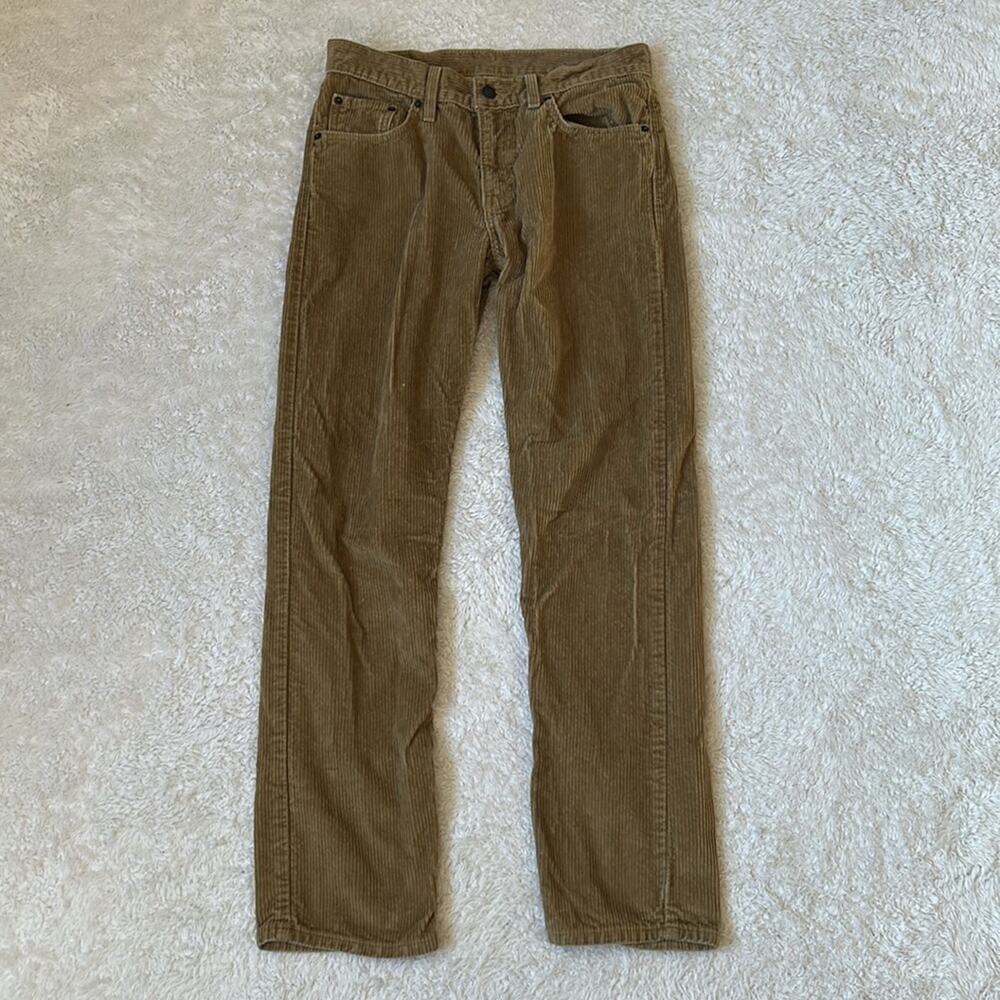 Levi corduroy straight leg tan pants, size 28x30